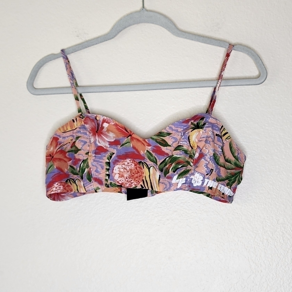 LF Tropical Print Crop Top M - Picture 2 of 5